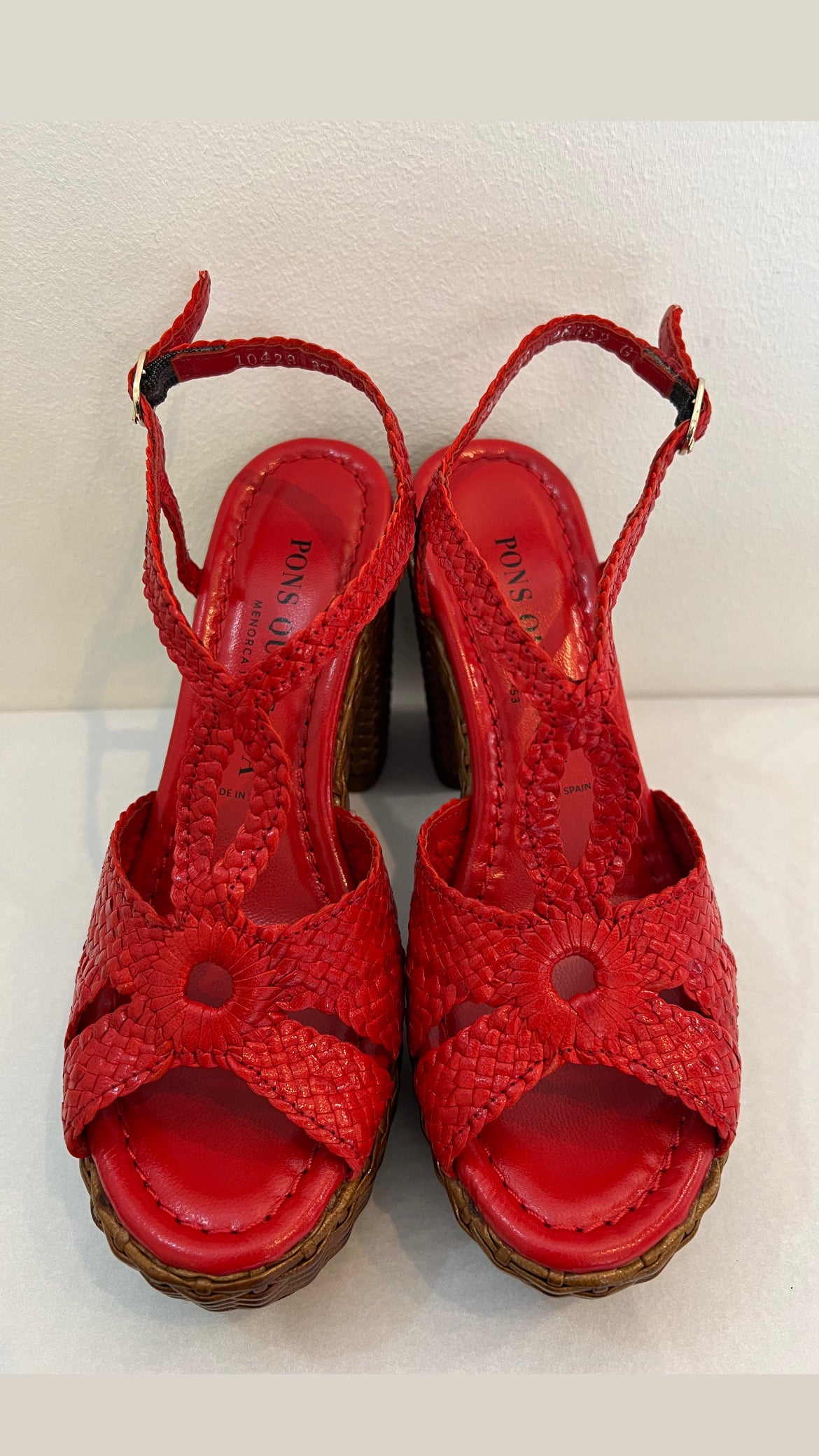 Hetre Alresford Hampshire Shoe Store Pons Quintana Red Woven Platform Sandal