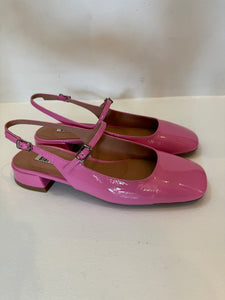Hetre Alresford Hampshire Shoe Store Bibi Lou Pink Patent Ankle Strap Mary Jane Ballet Pump