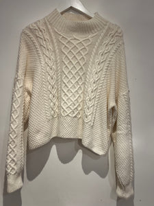 Hetre Alresford Hampshire Clothes Store English Weather Cream Cashmere Aran Sweater 