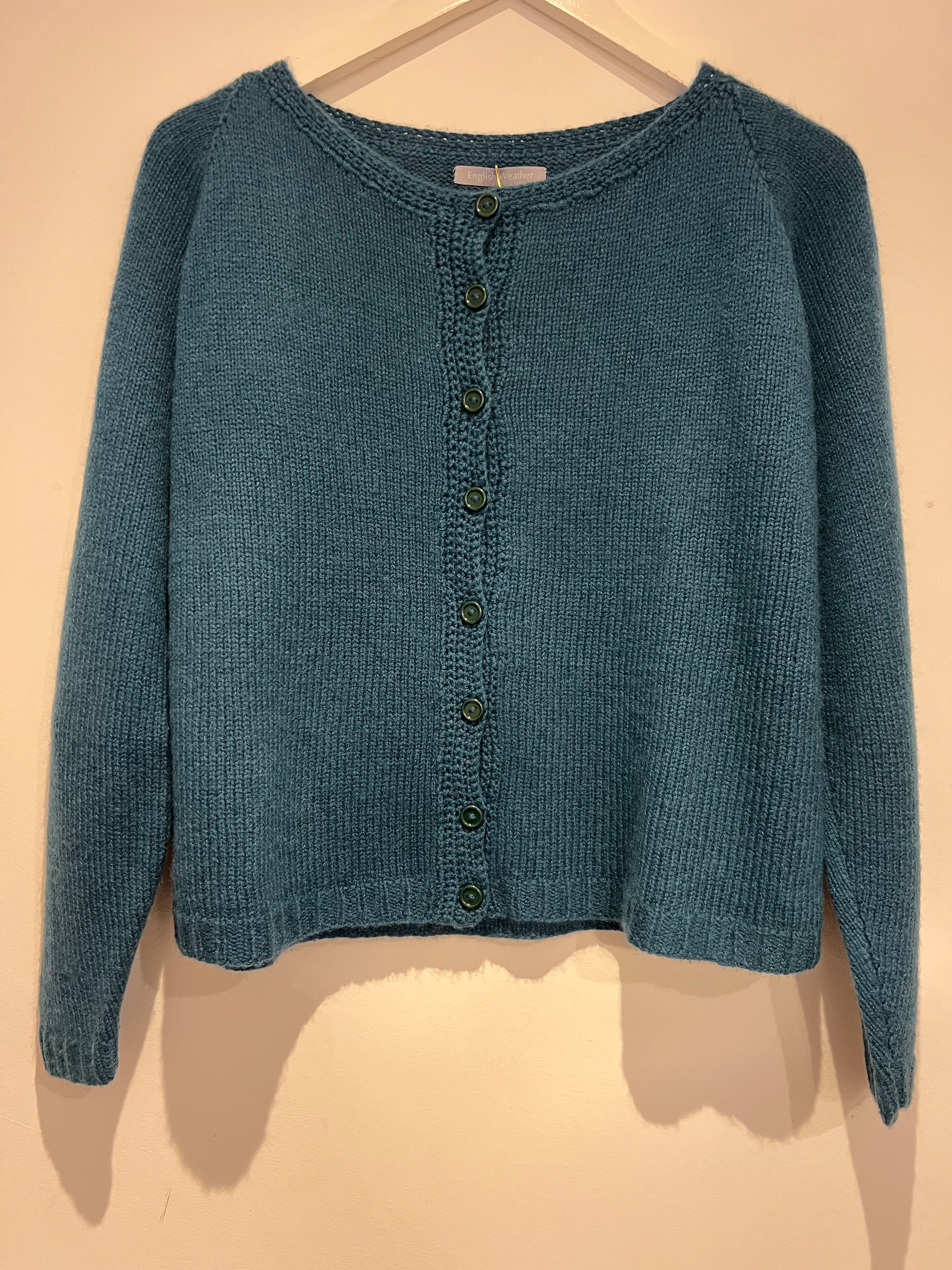 Hetre Alresford Hampshire Clothes Store English Weather Teal Cashmere Cardigan