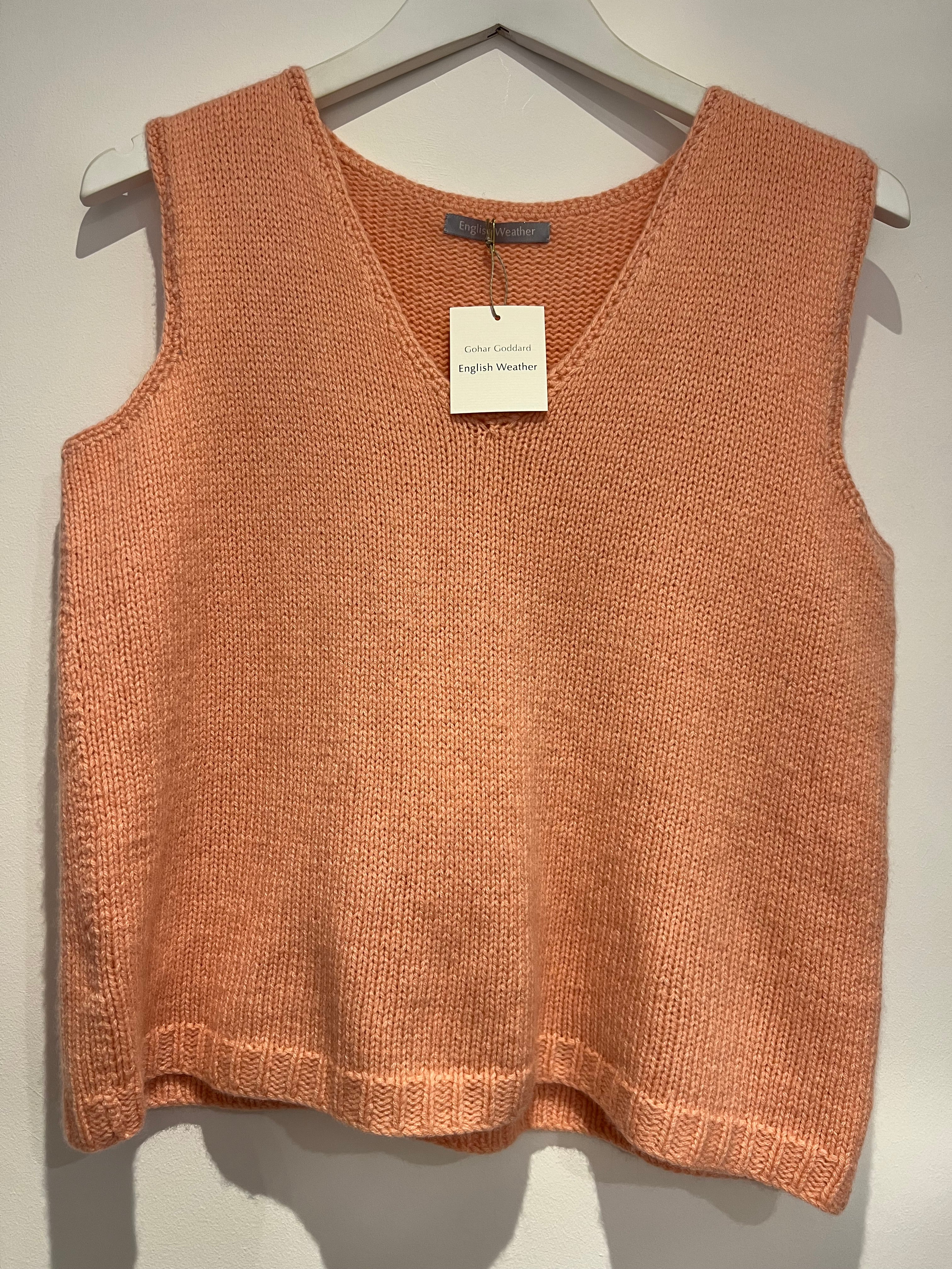 Hetre Alresford Hampshire Clothes Store English Weather Sea Pink Cashmere Tank Top 