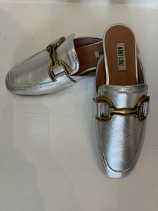 Hetre Alresford Hampshire Shoe Store Bibi Lou Metallic Backless Slide Loafer