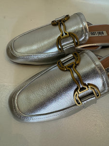 Hetre Alresford Hampshire Shoe Store Bibi Lou Metallic Backless Slide Loafer
