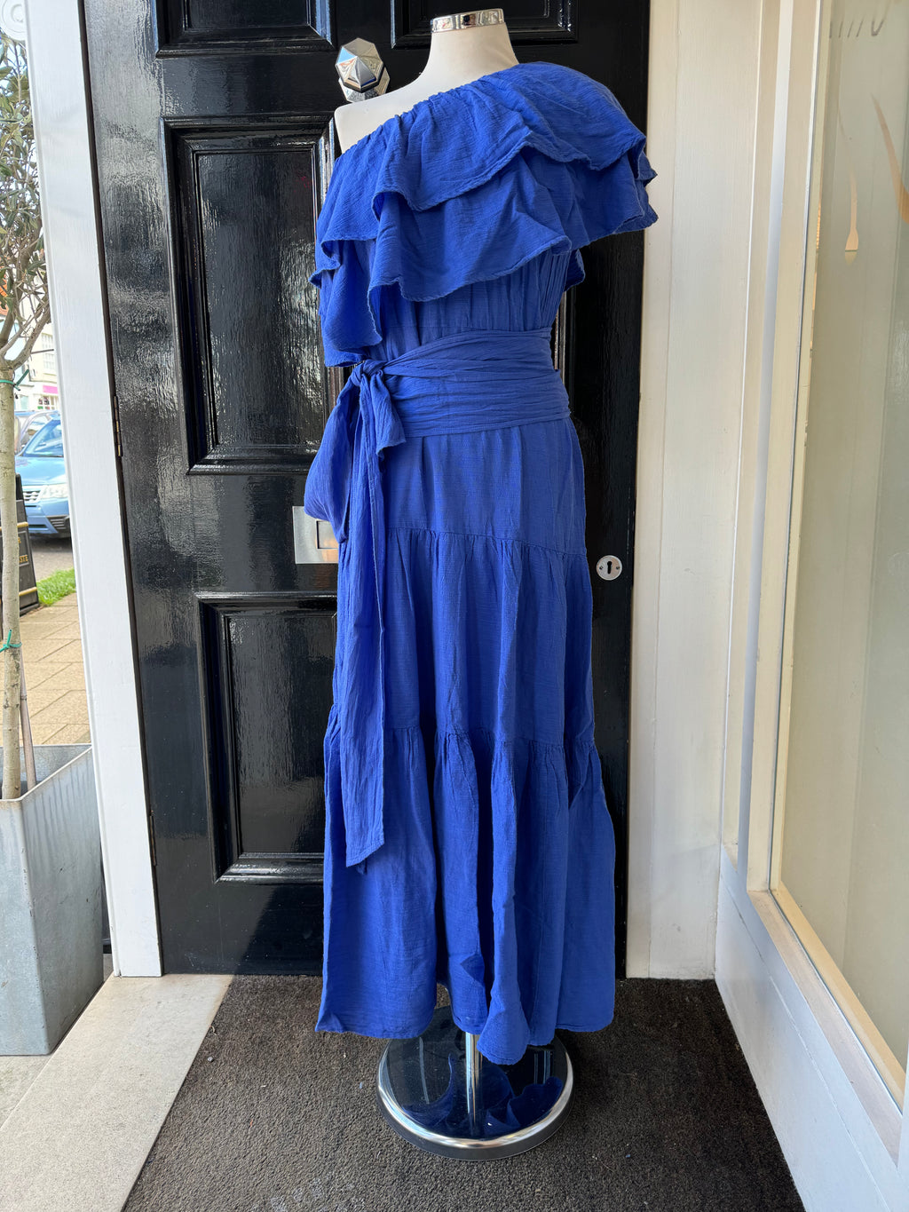 Hetre Alresford Hampshire Clothes Store Pearl & Caviar Blue Frill Maxi Dress