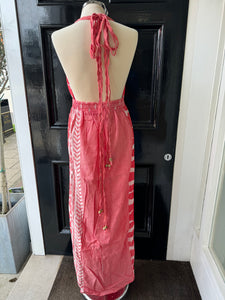 Hetre Alresford Hampshire Clothes Store Pearl & Caviar Red Halterneck Zakar Maxi Dress