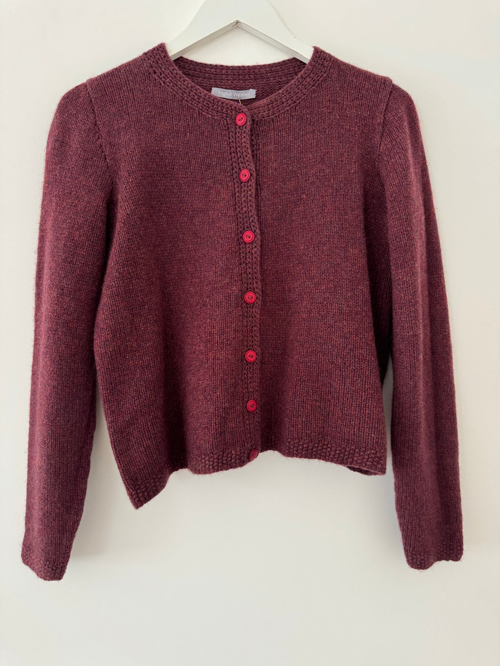 Hetre Alresford Hampshire Onine Store English Weather Damson Cashmere Cardigan 