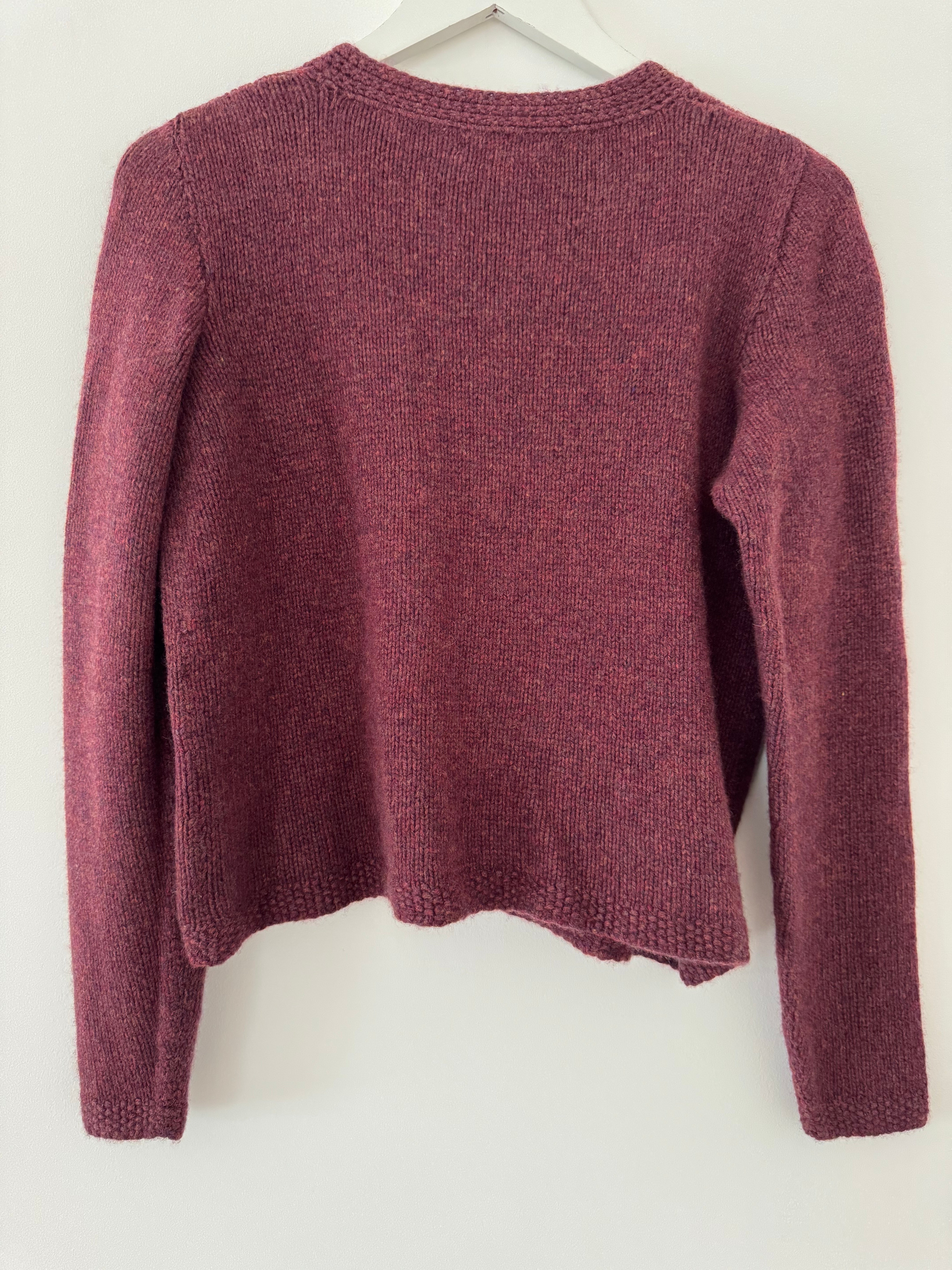 Hetre Alresford Hampshire Onine Store English Weather Damson Cashmere Cardigan 