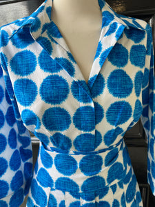 Hetre Alresford Hampshire Clothes Store Samantha Sung Sea Blue Fuzzy Dots Audrey Dress  