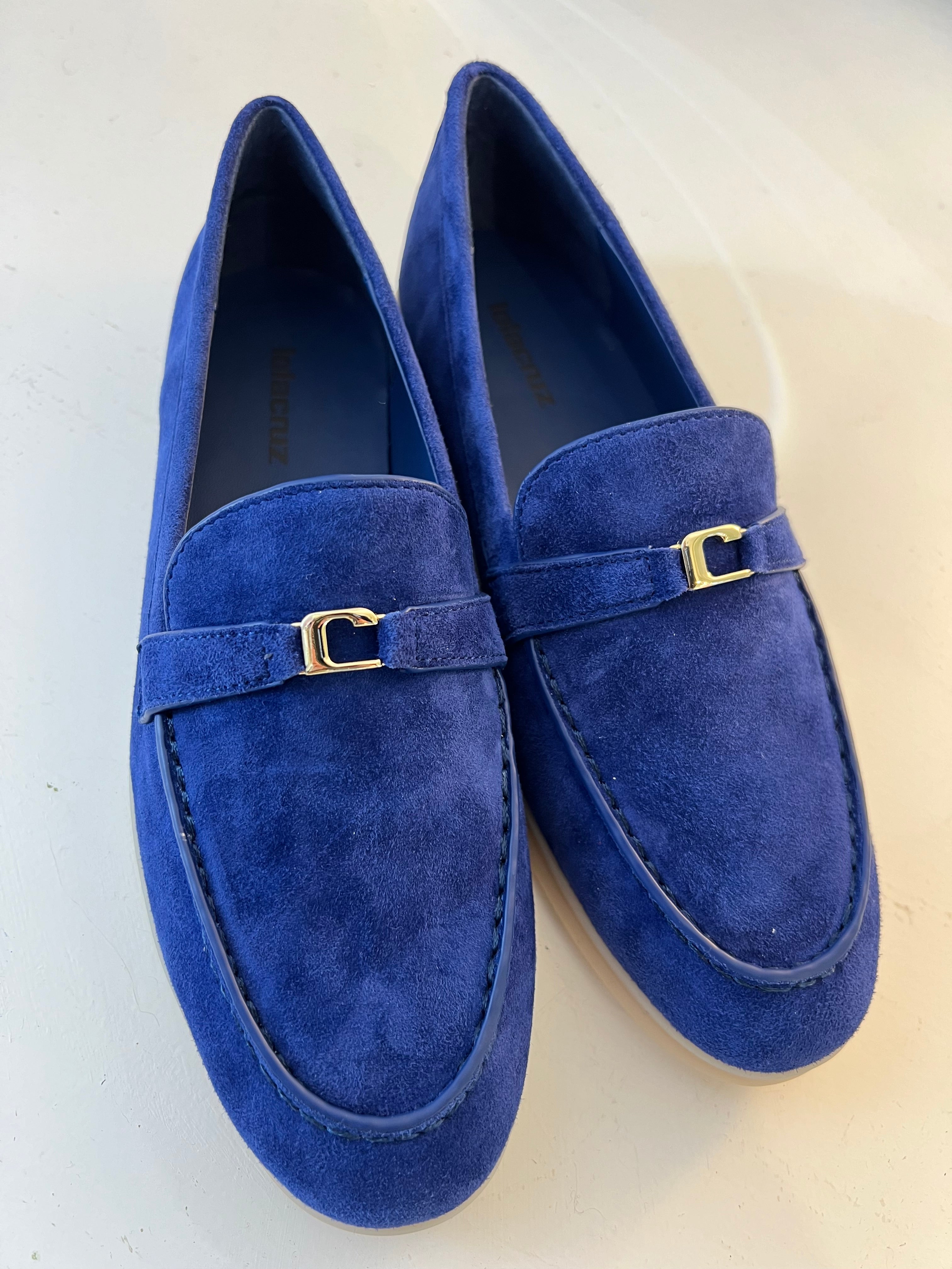 Hetre Alresford Hampshire Shoe Store Lola Cruz  Marine Blue Soft Suede Loafer