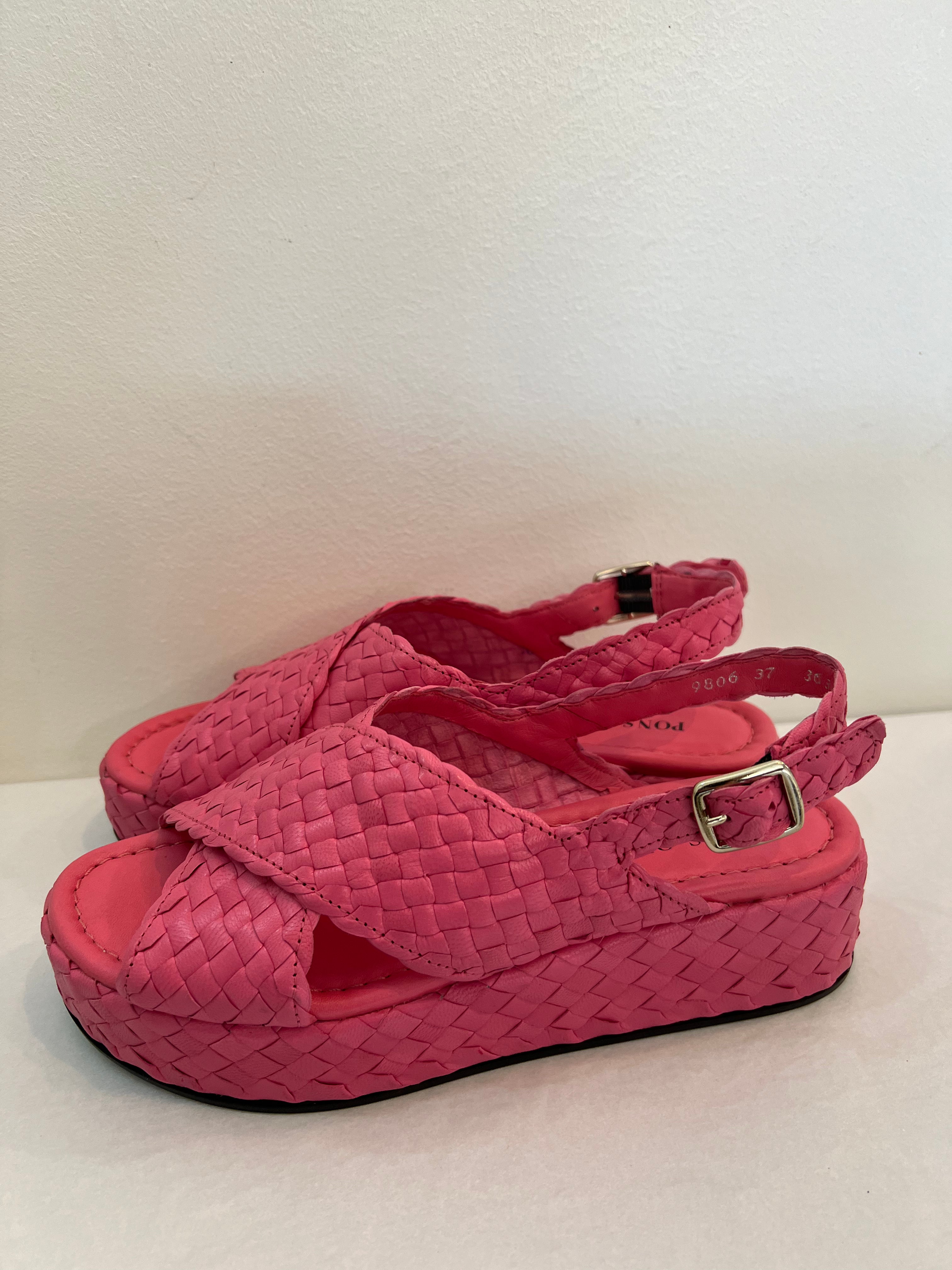 Hetre Alresford Hampshire Shoe Store Pons Quintana Pink Woven Wedge
