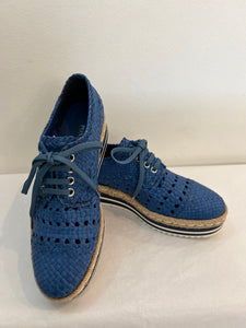 Hetre Alresford Hampshire Shoe Store Pons Quintana Blue Woven Lace up