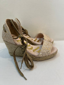 xHetre Alrefsord Hampshire Shoe Store Cuple Gold Glitter Wedge