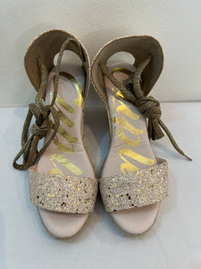 Hetre Alrefsord Hampshire Shoe Store Cuple Gold Glitter Wedge