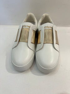 Hetre Alrefsord Hampshire Shoe Store Philip Hog Elastic White Gold Sneaker