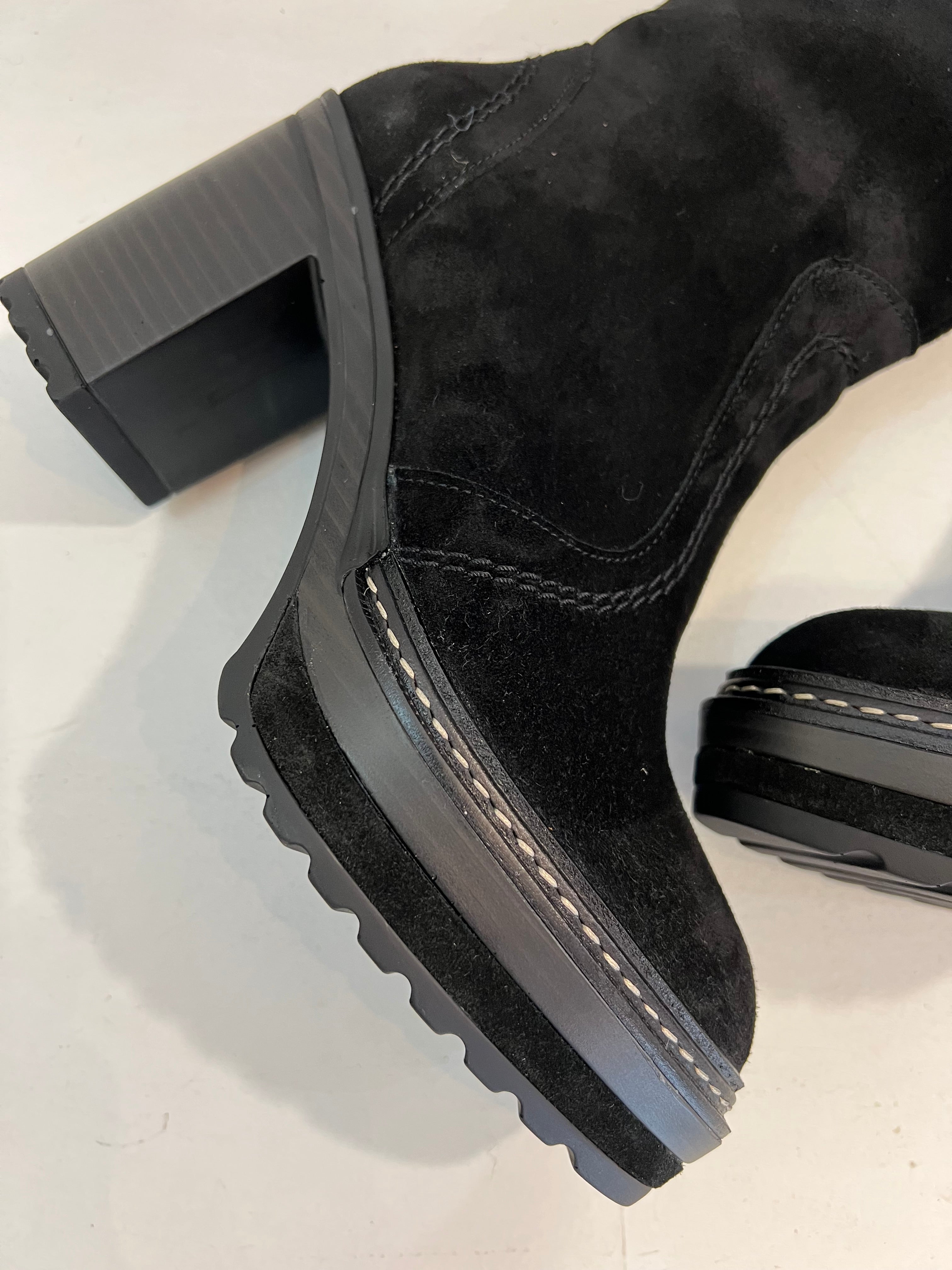 Hetre Alresford Hampshire Shoe Store Pons Quintana Black Suede Platform Ankle Boot