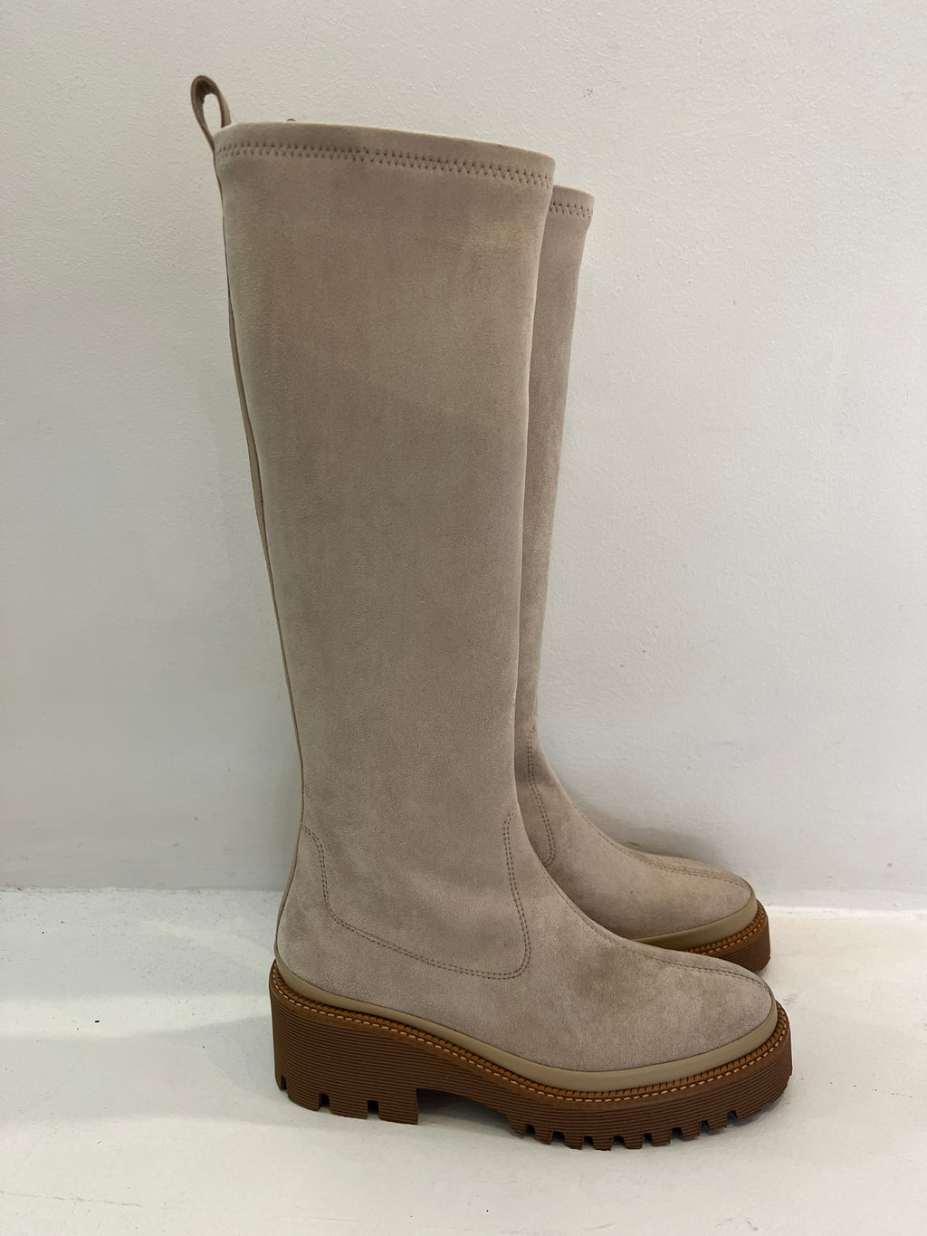 Hetre Alresford Hampshire Shoe Store Pons Quintana Taupe Stretch Long Boot
