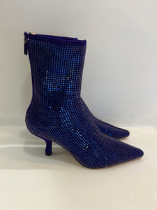 Hetre Alresford Hampshire Shoe Store Lola Cruz Electric Blue Crystal Stretch Boot