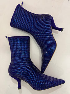 Hetre Alresford Hampshire Shoe Store Lola Cruz Electric Blue Crystal Stretch Boot