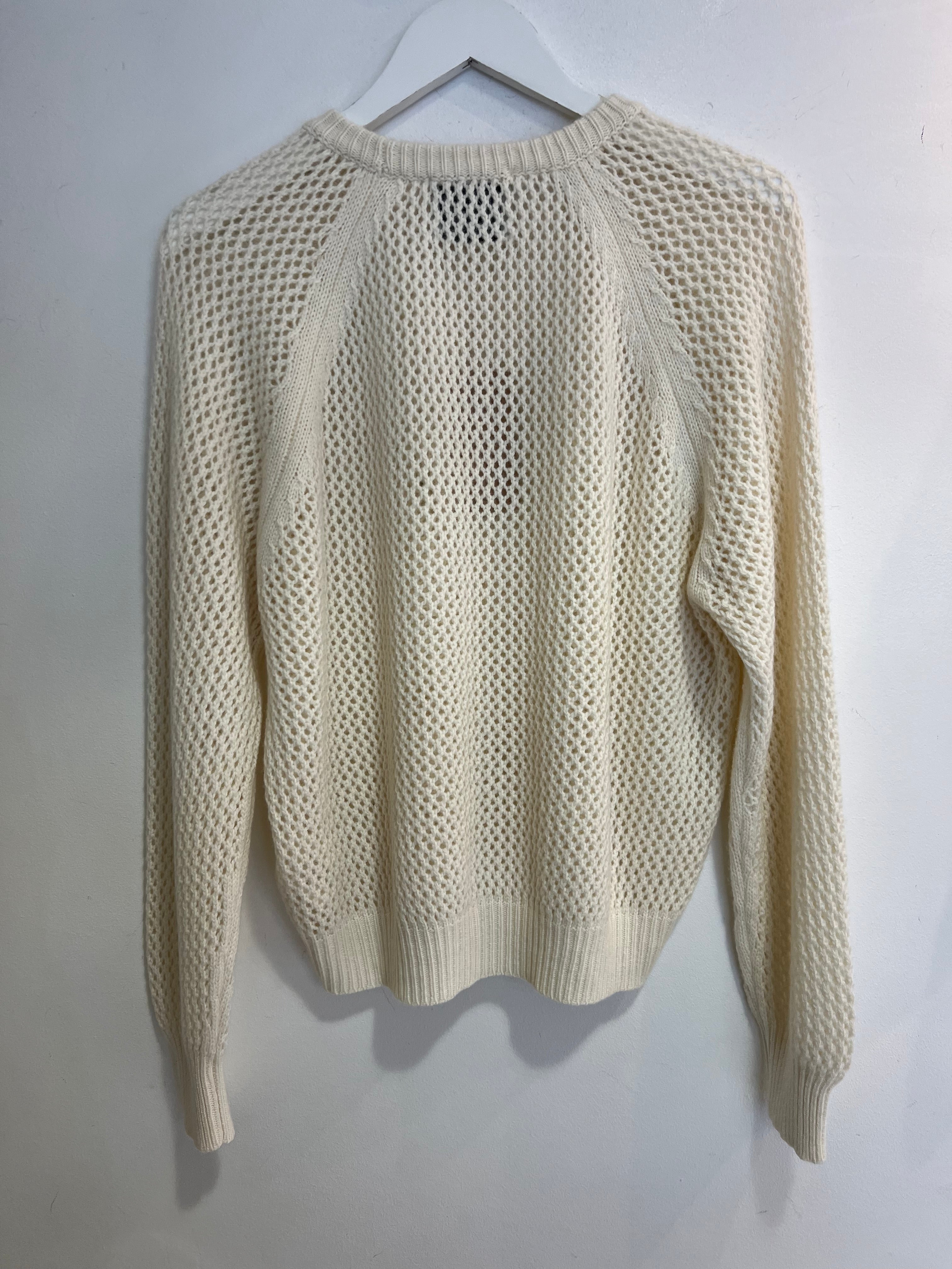  Hetre Alresford Hampshire clothes store n.o.w White Crochet Ragland Sleeve Sweater