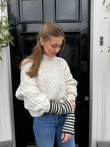 Hetre Alresford Hampshire Clothes Store English Weather Cream Cashmere Aran Sweater 