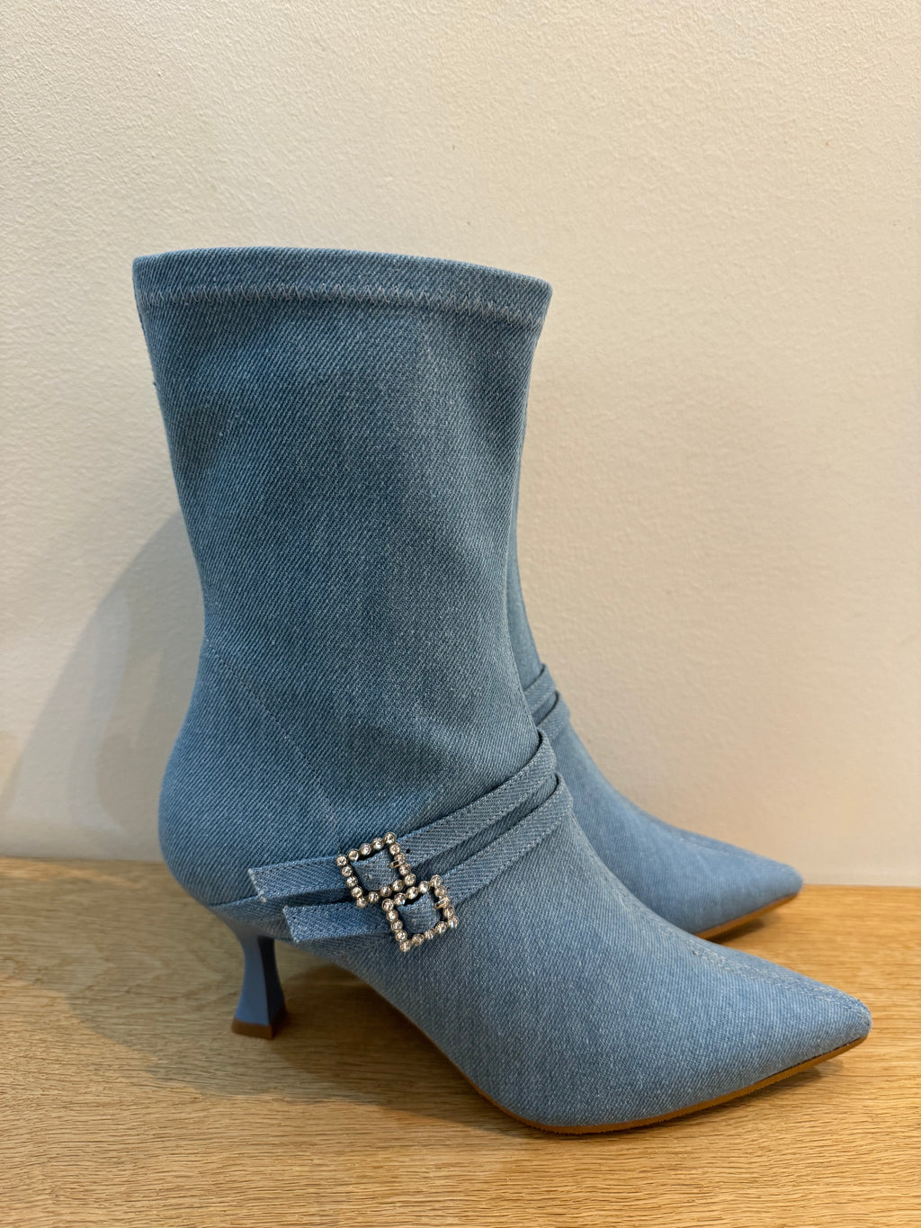 Hetre Alresford Hampshire Shoe Shop Cuple Stretch Denim Diamante Boot