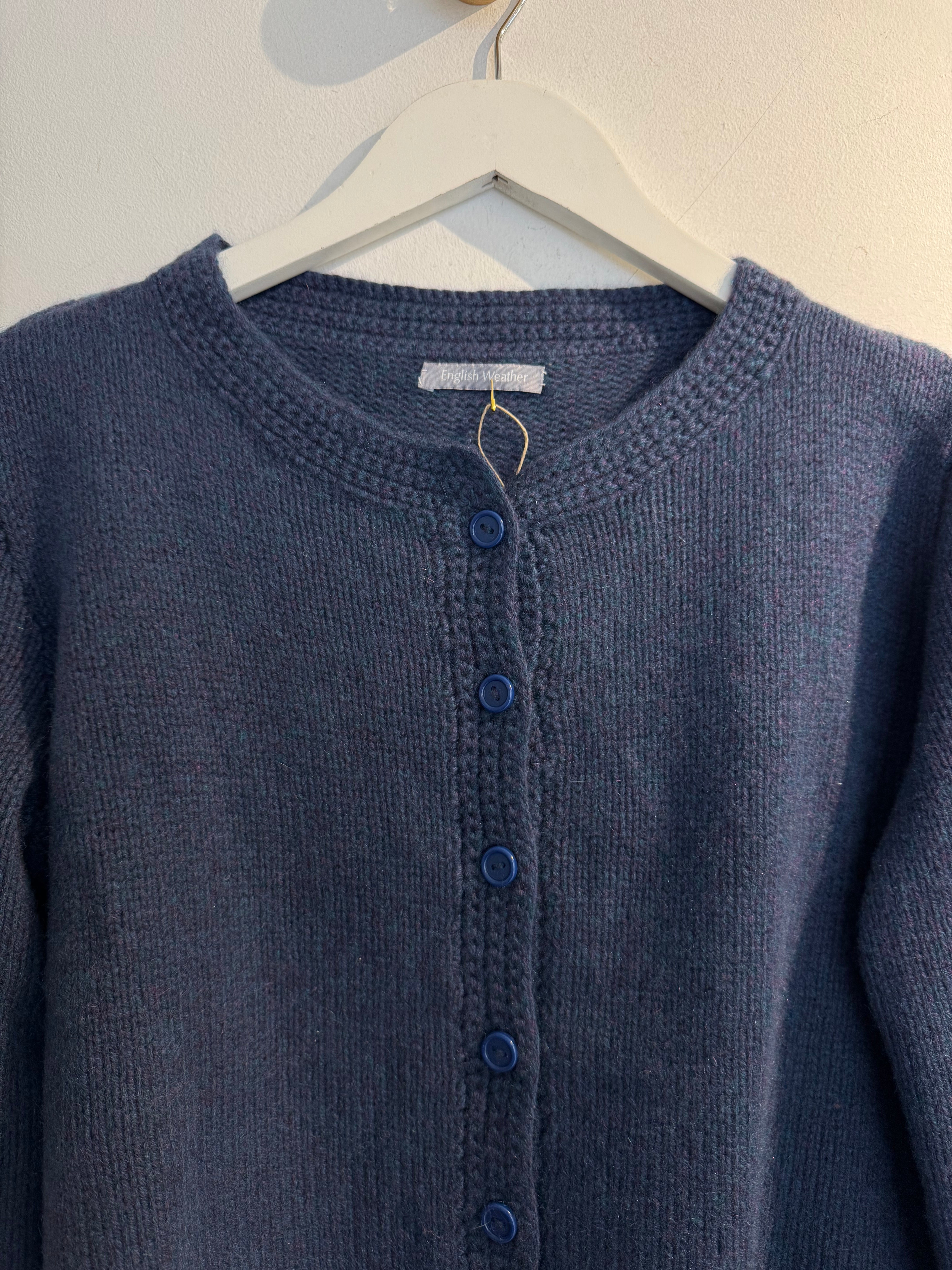 Hetre Alresford Hampshire Clothes Store English Weather Heather Navy Cashmere Cardigan