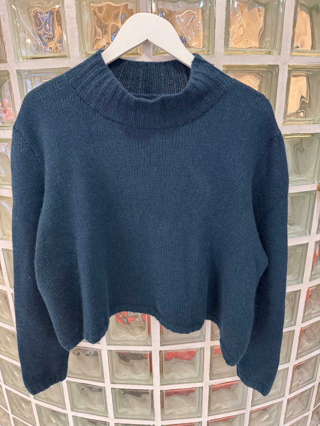 Hetre Alresford Hampshire Clothes Store English Weather Teal Cashmere Cropped Sloppy Jo