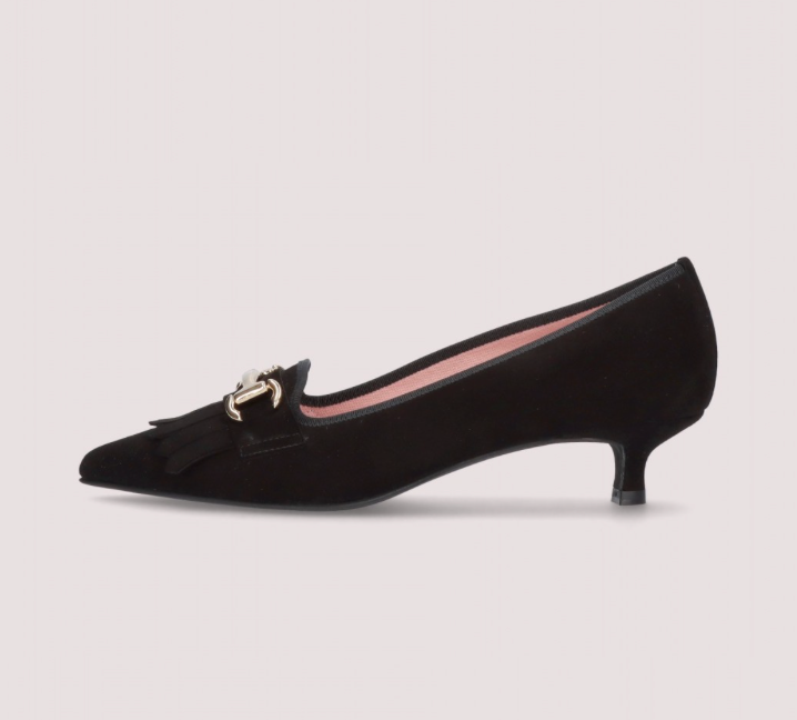 Hetre Alresford Hampshire Shoe Store Pretty Ballerinas Black Suede Kitten Heel