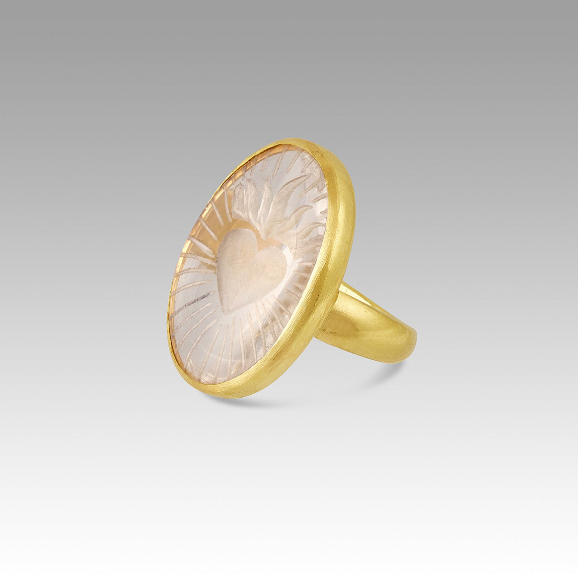 Hetre Alresford Hampshire Jewellery Sophie Theakston Flaming Carved Heart Ring 