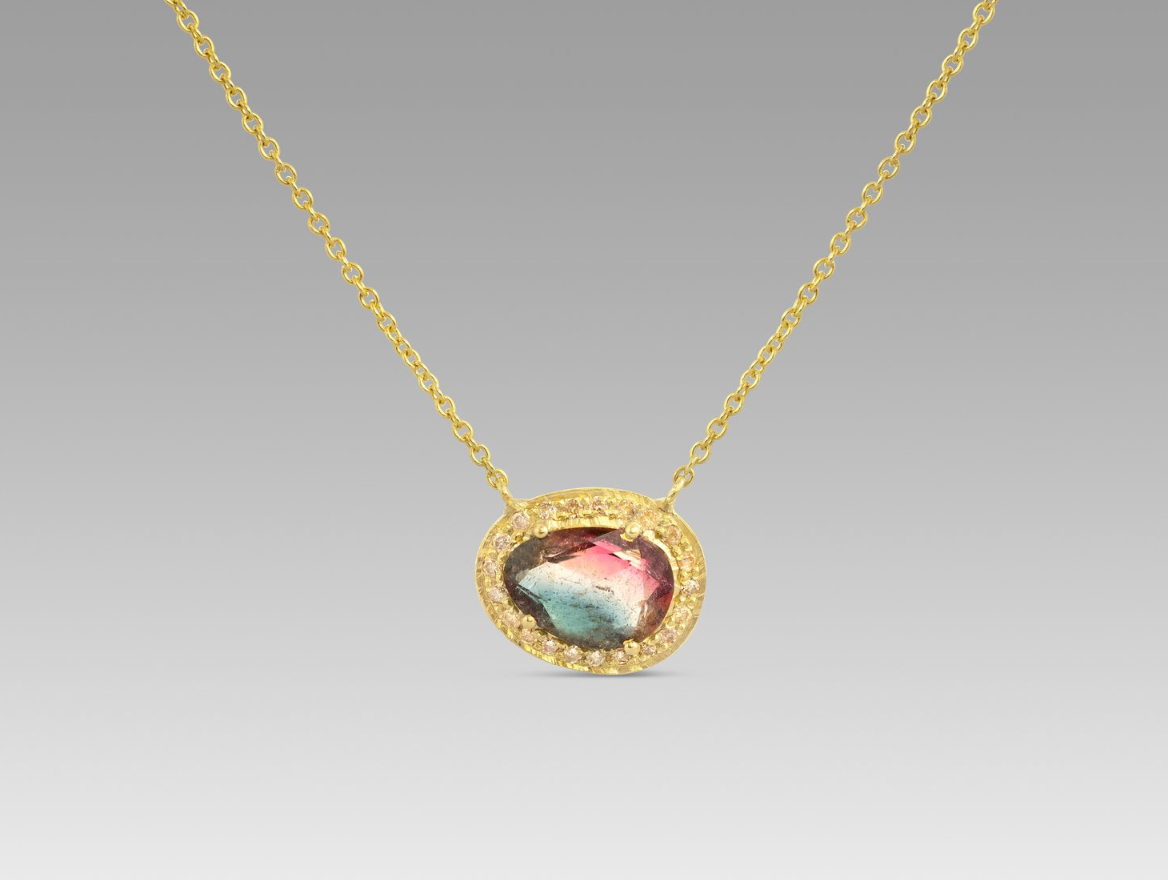 Hetre Alresford Hampshire Jewellery Sophie Theakston Small Tourmaline & Diamond Necklace