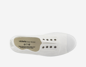 Hetre Alresford Hampshire Shoe Store Victoria White Cotton Slip On Plimsoll 