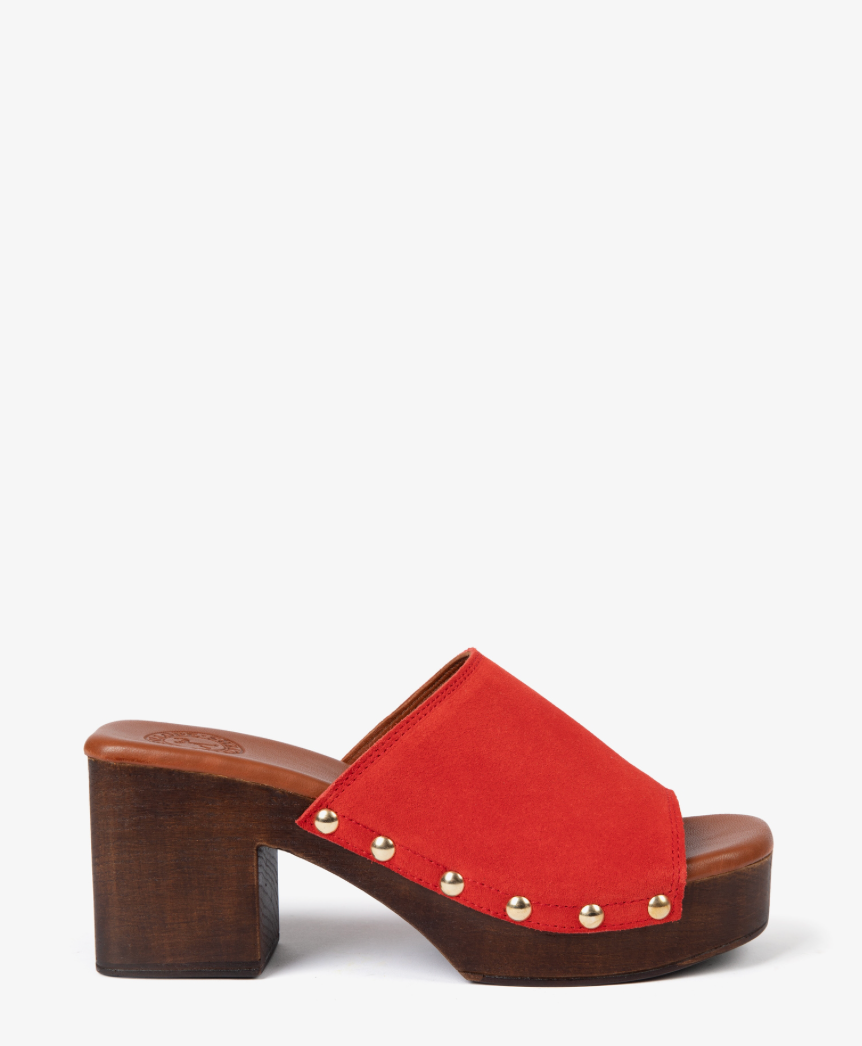 Hetre Alresford Hampshire Shoe Store Penelope Chilvers Red Arusha Suede Mule