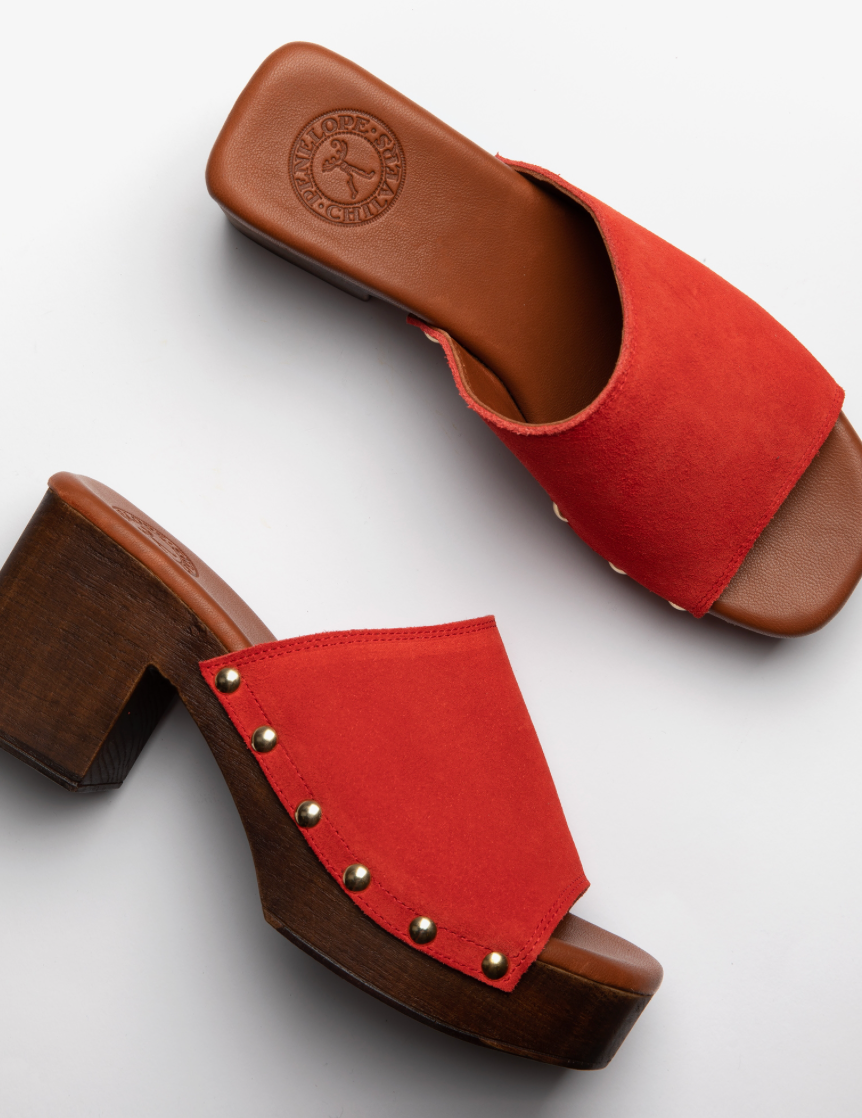 Hetre Alresford Hampshire Shoe Store Penelope Chilvers Red Arusha Suede Mule