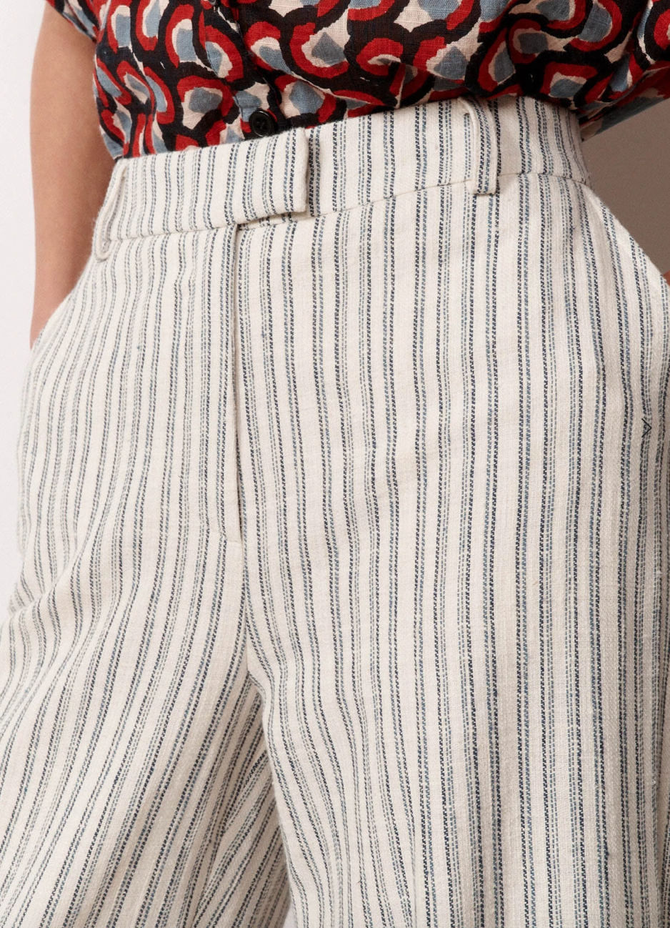 Hetre Alresford Hampshire Clothes Store Stella Forest Blue & Cream Striped Trousers