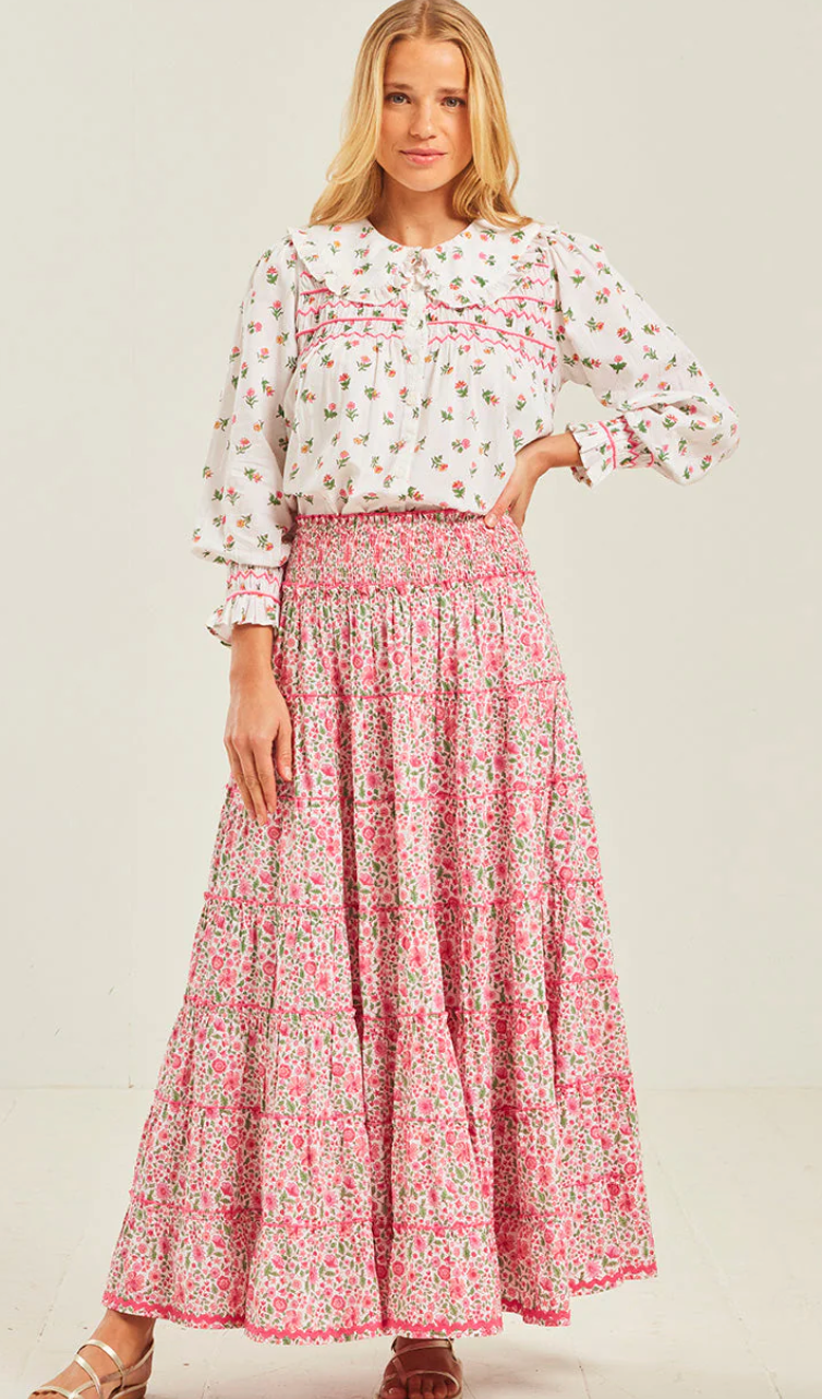 Hetre Alresford Hampshire Clothes Store Pink City Prints Hollyhock Meadow Kolkata Skirt