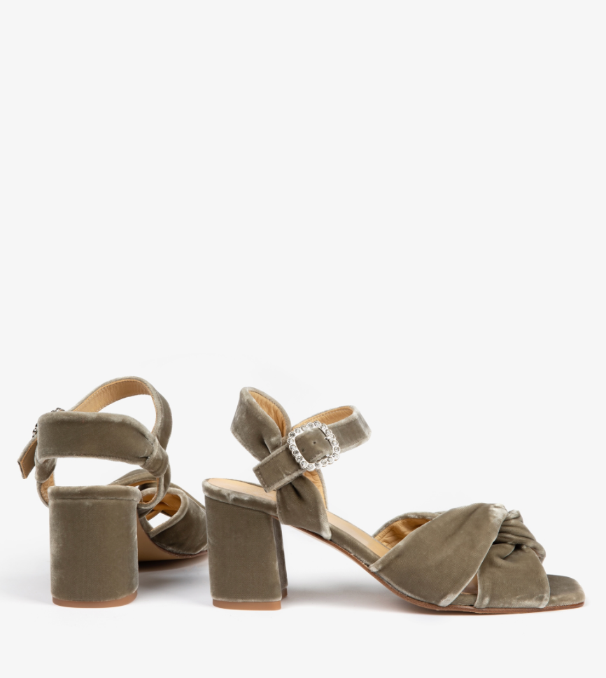 Hetre Alresford Hampshire Shoe Store Penelope chilvers Putty Infinity Velvet Sandal
