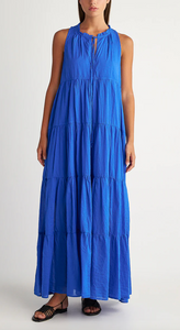 Hetre Alresford Hampshire Clothes Store Pearl & Caviar Cerulean Blue Sleeveless Maxi Dress