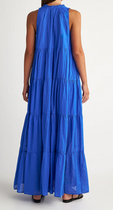 Hetre Alresford Hampshire Clothes Store Pearl & Caviar Cerulean Blue Sleeveless Maxi Dress