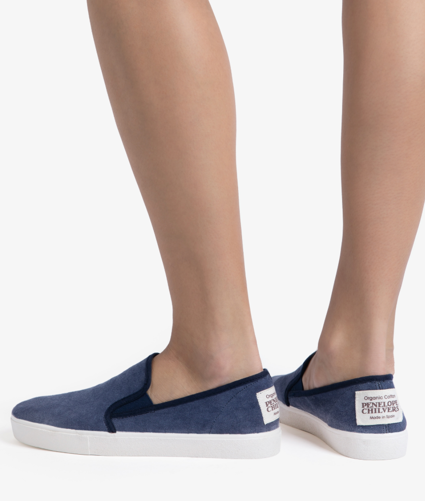 Hetre Alresford Hampshire Shoe Style Penelope Chilvers Navy Heaven Cotton Plimsoll