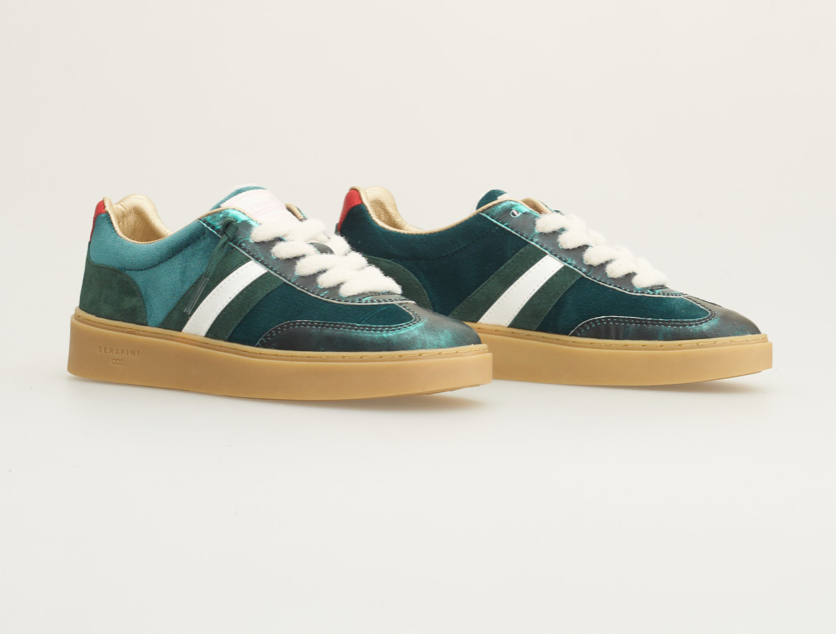 Serafini Green Red Court Sneaker