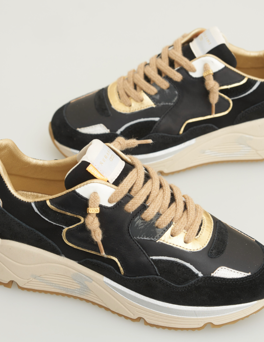 Hetre Alresford Hampshire Shoe Store Serafini Black Silver Gold Malibu Sneaker