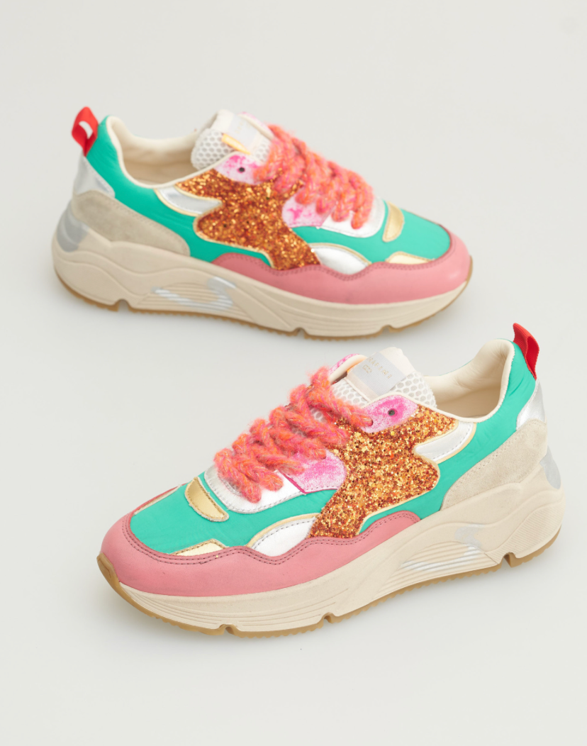 Serafini Green Pink White Malibu Sneaker