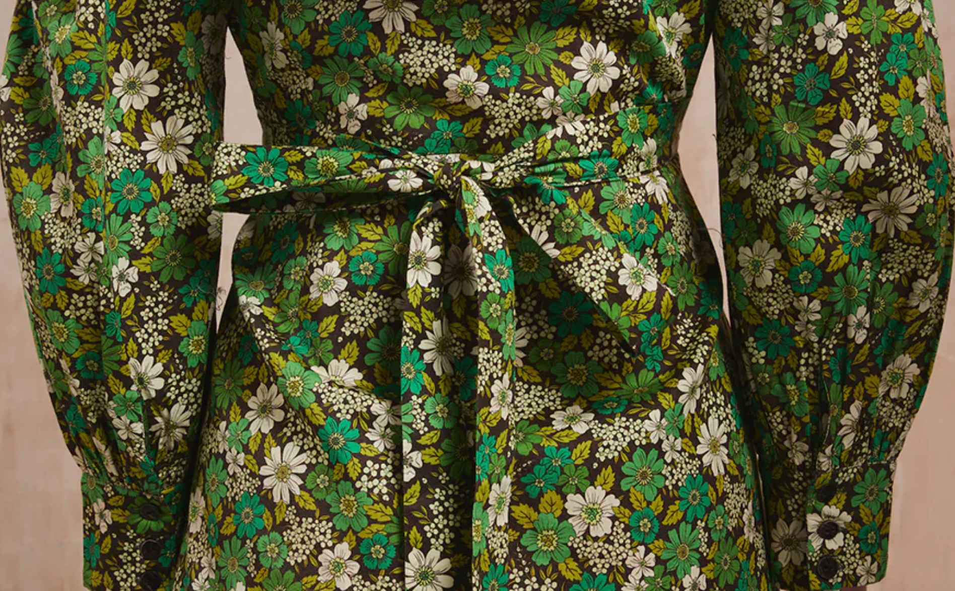 Pink City Prints Lime Ditsy Petworth Dress