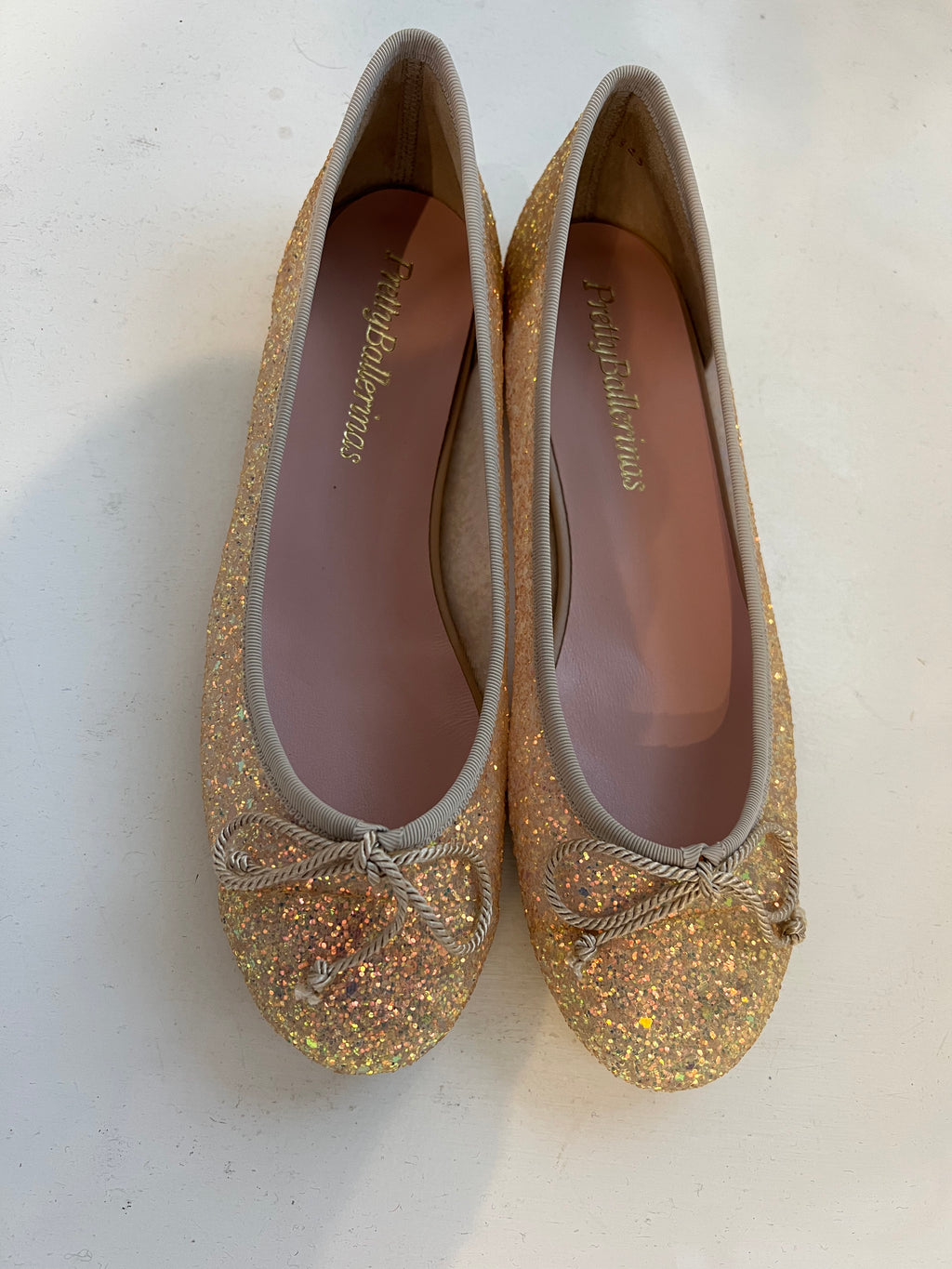 Hetre Alresford Hampshire Shoe Store Pretty Ballerinas Gold Glitter Ballet Pump