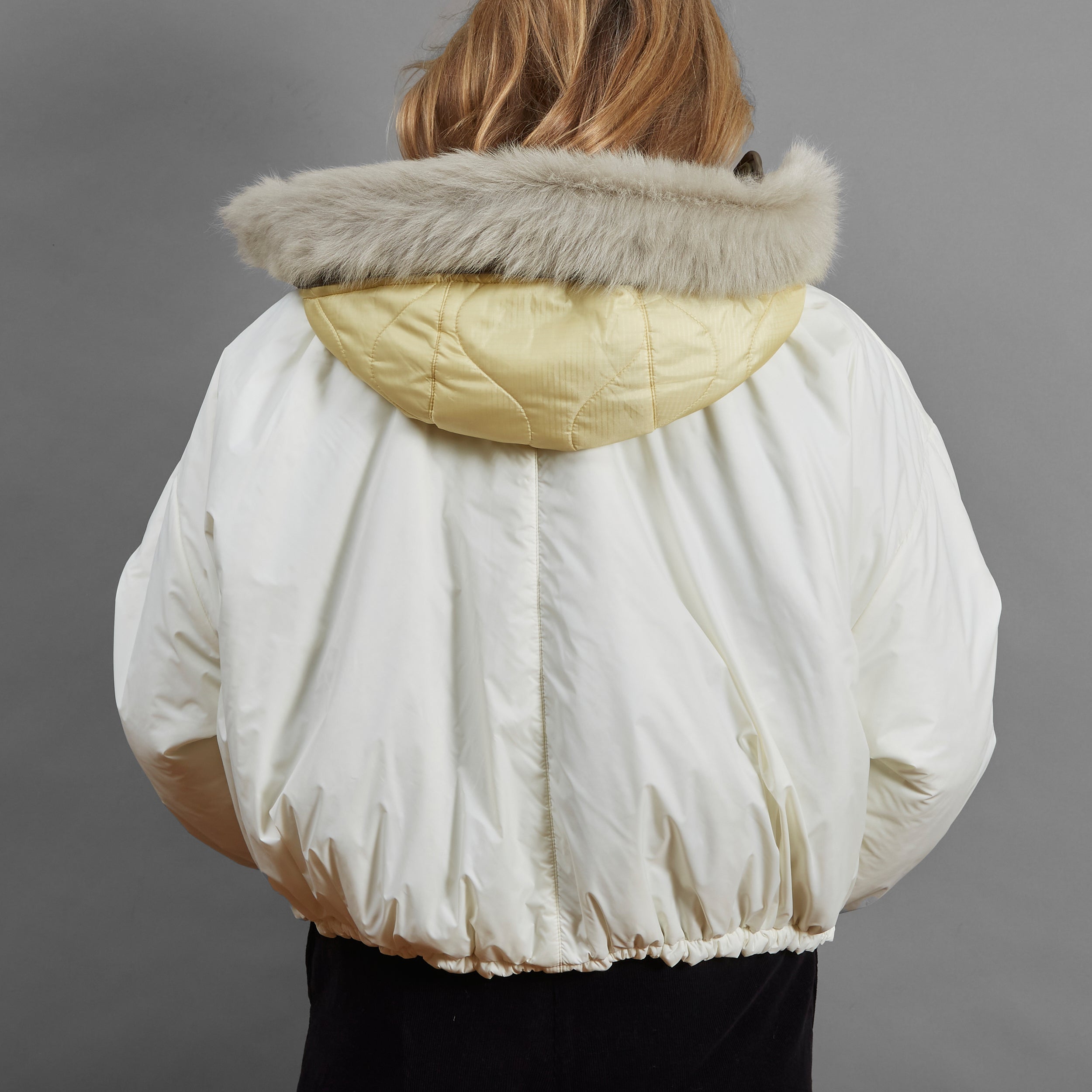 Hetre Alresford Hampshire Boutique Clothes Shop Marfa Stance Pale Sage White Reversible Parachute Bomber With Reversible Hood 