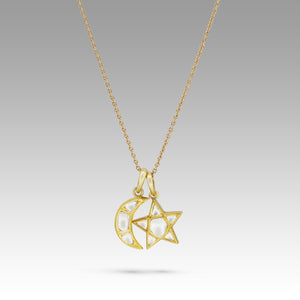 Hetre Alresford Hampshire Boutique Jewellery Sophie Theakston Polki Diamond Moon & Star Necklace 