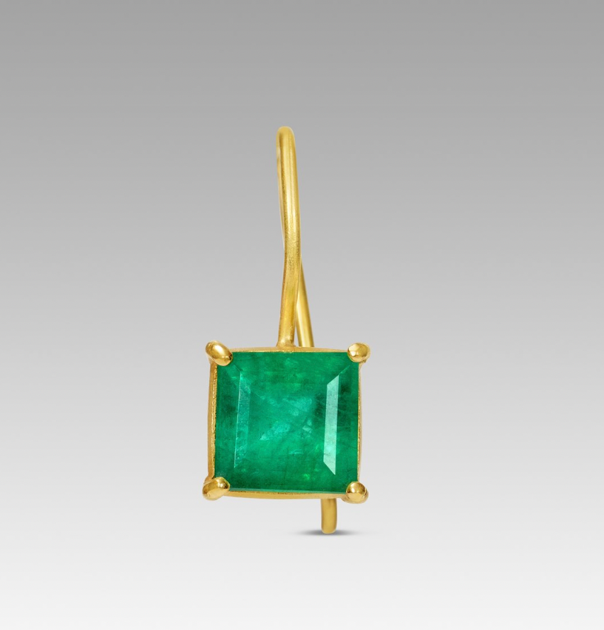 Hetre Alresford Hampshire Jewellery Boutique Sophie Theakston Single Square Emerald Earring  