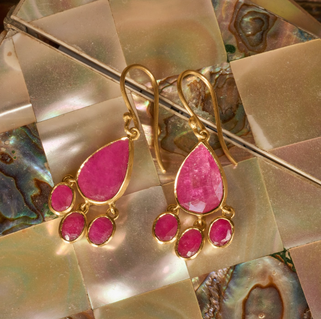 Hetre Alresford Hampshire Accessories Store Sophie Theakston Ruby Cascade Earrings