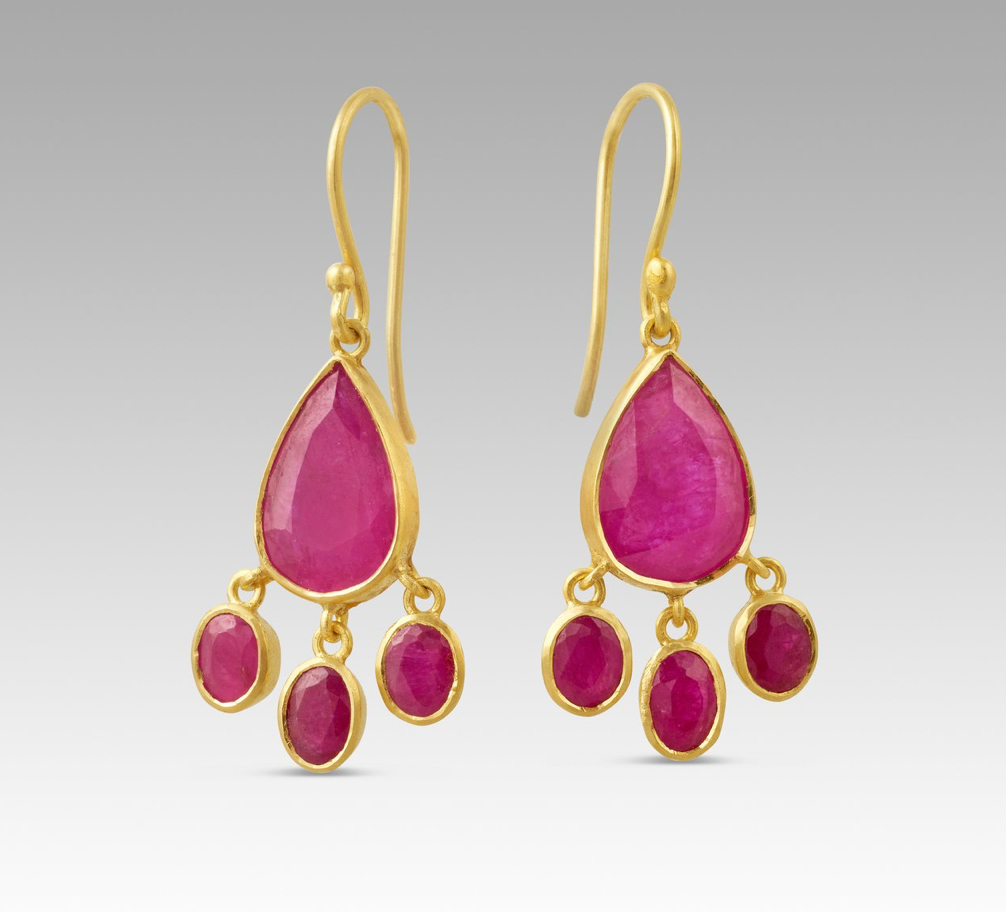 Hetre Alresford Hampshire Accessories Store Sophie Theakston Ruby Cascade Earrings 
