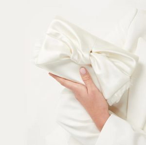 White bow 2025 clutch bag